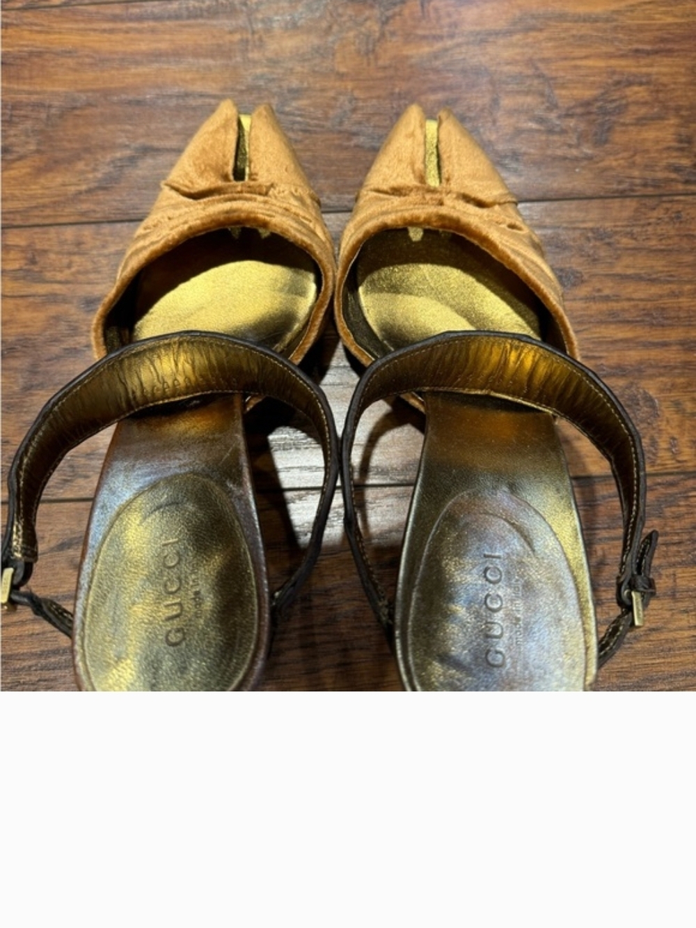 Gucci Brown Suede Pointed-Toe Slingback Mules